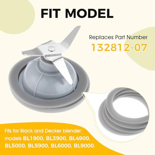 DRELD Replacement Black Decker Blender Gasket O-Ring 4Pcs | Fits BL1900, BL3900, BL4900, BL5000, BL5900, BL6000, BL9000