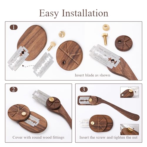 ROCKSHEAT Dexterous-Cut Lame Set with 6.89 and 2.44 in blades, 5 Feather Blades, Blade Cover