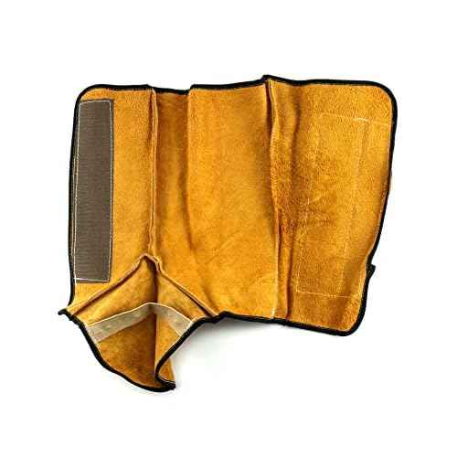 QWORK Fireproof Shoe Leg Cover Leather for Welding Welder Work Boot Protectors, Welding Safety Boot Covers, Leg Guards Gaiters, Men and Women