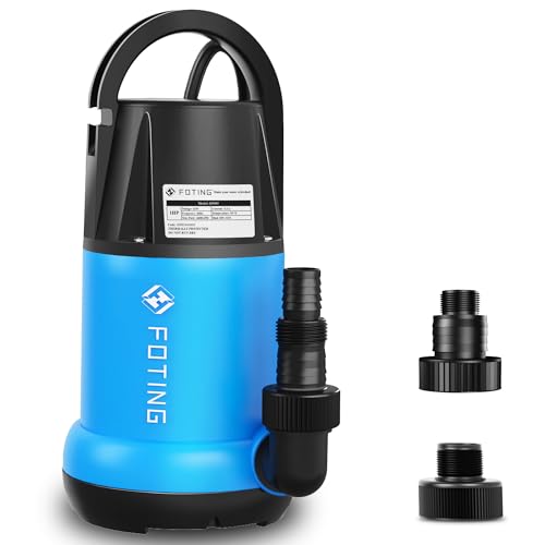 FOTING 1HP Sump Pump 4600GPH Submersible Dirty/Clean Water Pump