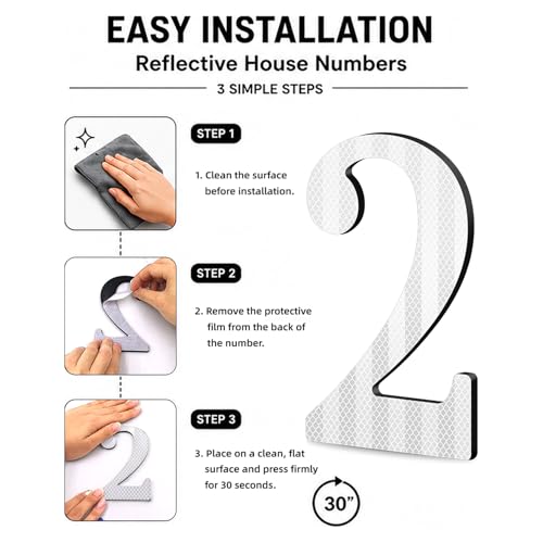 4 Inch Reflective House & Mailbox Numbers Self-Adhesive Color-1