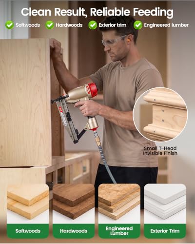 Meite 16 Gauge Finish Nails Set - 5 Sizes, Galvanized, 2,500 pcs, Professional Finish Nailer Compatible