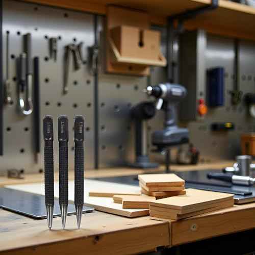 3Pcs Black High-carbon Steel Center Punch Set 10cm Non Center Punch For Alloy Steel Metal Wood Marking Drilling Tool Center Punches Punches Hand Tools