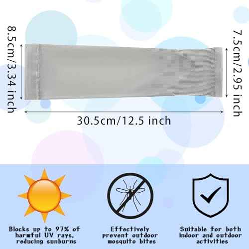 3Pairs Kids Arm Sleeves Thinly UV Sun Protection Cooling Arm Compression Sleeves, Outdoor Sport Breathable Elastic Ice Sleeve for Youth Boys Girls (7-12 Years) (Black&White&Grey)