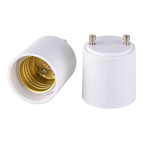 Onite 2 Pack GU24 to E27/E26 Light Bulb Adapter - Converts Pin Base to Standard Screw-in Socket