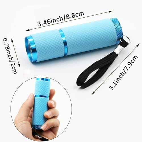 4 Pack Mini Flashlights, 9 LED Glow-in-The-Dark Aluminum Lights with Straps ? Perfect for Camping, Hiking, and Emergency