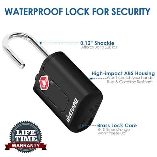 4 Pack TSA Approved Travel Luggage Locks with Keys, Keyed Suitcase Padlock, Zipper Small Locks, TSA Accepted Compatible Padlocks for Suitcase, Backpack, Gym Locker, Jewelry Box, Anti Theft-Black