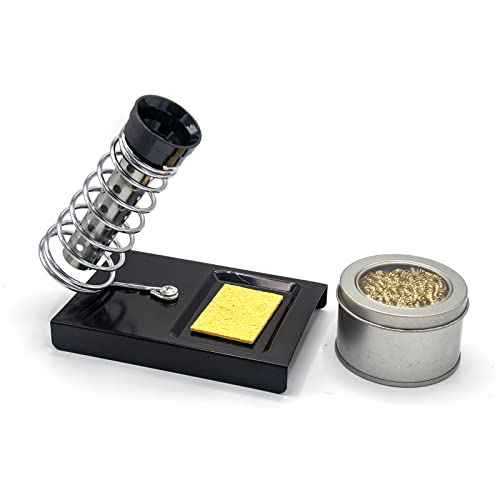 Soldering Iron Holder Stand with Ball Shell Holder including Cleaning Sponge, Solder Tip Slots and Solder Tip Cleaner