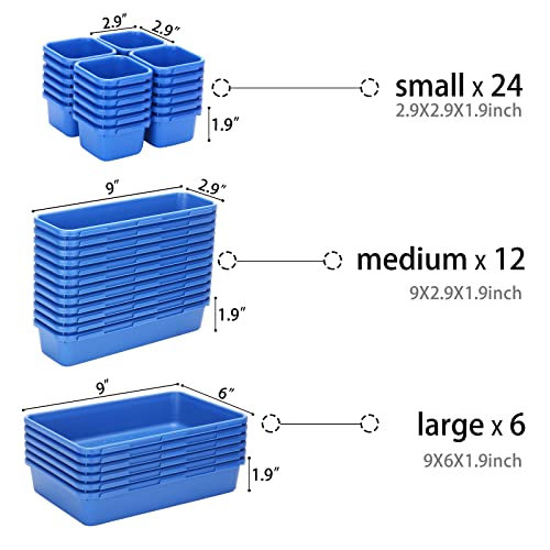 KeFanta 42-Piece Tool Box Organizer Tray Dividers in Blue – Rolling Cabi/Chest