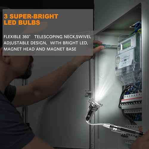 Gifts for Men, Stocking Stuffers for Men, Magnetic Pickup Tool White Elephant Gifts for Adults, Christmas Dad Gifts for Dad Him Husband Birthday, Telescoping Magnet w/LED Flashlight Cool Stuff Gadgets