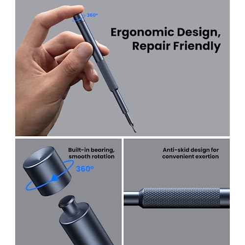 AXTH 25-in-1 Small Precision Screwdriver Set, Professional Magnetic Mini Repair Tool Kit for Phone, Computer, Watch, Laptop, Macbook, Ring Doorbell, Eyeglass, Electronic, [Bearing Steel] Screw Driver