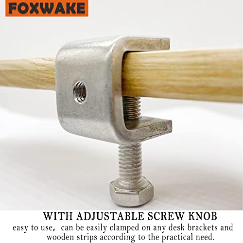 Mini C Clamps Stainless Steel 0.83 Inch for Working, Heavy Duty Small U Clamps for Metal Mounting, Universal Desk Clamp with Stable Wide Jaw Opening/I-Beam Design (4pcs)