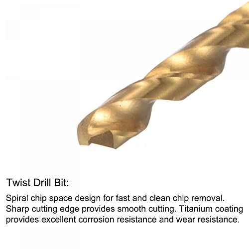 uxcell 1/4-32 UNEF Straight Flute Thread Tap and 5.5mm Twist Drill Bit Set, Titanium Plated 6542 High Speed Steel Drilling Bit Machine Threading Tap