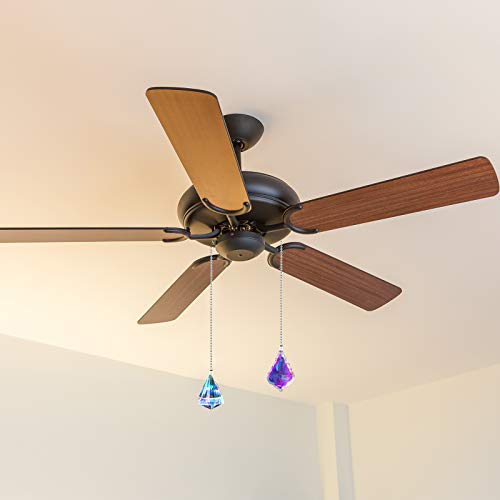 Honoson Diamond Drop Crystal Ceiling Fan Pull Chain Set - 4 Pack