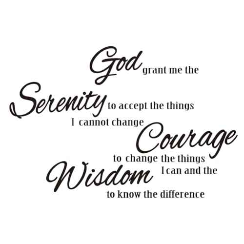 SUPERDANT Bible Verse Wall Sticker Serenity Prayer Wall Decals Inspirational Quotes Peel and Stick Large Vinyl Art Decor for Home Living Room Bedroom TV Background Christian Decoration