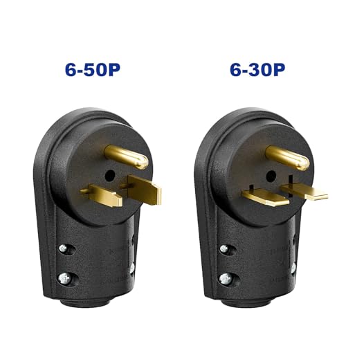 2-in-1 NEMA 6-30P/6-50P Welders Plug 30A/50A 250V ETL Rewirable Male Power Cord