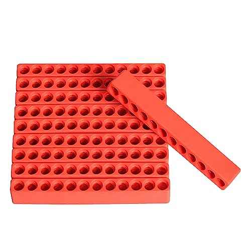 Toolcool 10 Pcs 12 Holes Hex Bit Holder Organizer Screwdriver Bit Holder 1/4 Inch Bit Storage Flexible Plastic
