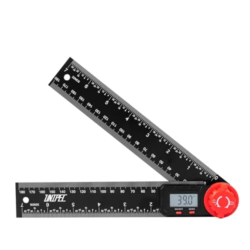 UNIPEC 7in Digital Angle Finder Protractor - ABS-Black, 0.1° LCD Ruler & Protractor for woodworking