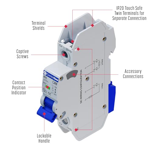 ControlGear 1-Pole C Curve Miniature Circuit Breaker 10A UL-489 Listed