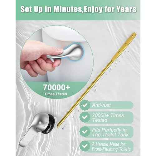 Toilet Flush Handle Replacement Kit: Front Universal Toilet Bowl Replacement Kit, Toilet Repair Kit Inside Tank Chain Flusher Handle Lever Replacement Parts Compatible with American Standard Mansfield