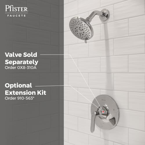 Pfister Weller Single Handle Shower Valve Trim Kit Polished Chrome - OX8 Series Replacement Handle (1 Pack)