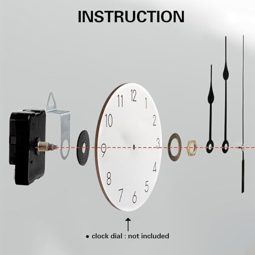 Aloneaka Black Silent Clock Movement Kit with 6 Hands DIY Repair Parts