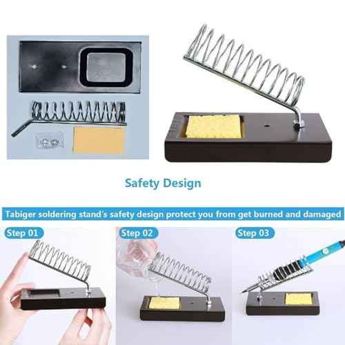 Soldering Iron Kit, LCD digital display, inner-heat, Adjustable Temperature Soldering Iron, Digital Multimeter Kit, Multi Tester, 5pcs Solding Tips (Orange)