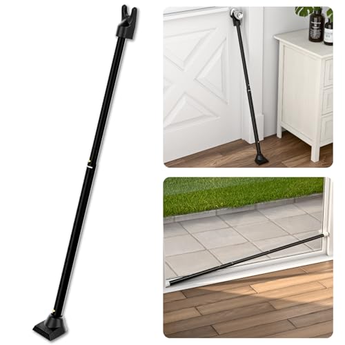 Securityman 2-in-1 Door & Sliding Patio Door Security Bar - Black, Pack of 1