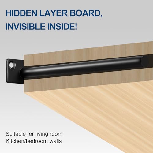 MHMYDZ 12 Pack 8" Black Solid Steel Floating Shelf Brackets Concealed Supports