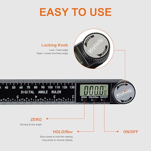 Digital Angle Finder Protractor, 7-Inch/200 mm ABS Ruler - Enhanced ABS