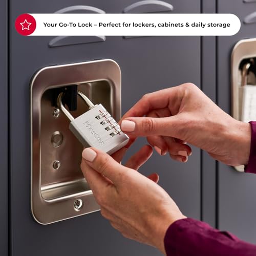 Master Lock Indoor 4-Digit Combination Padlock 1-9/16-Inch, Silver, 1 Pack