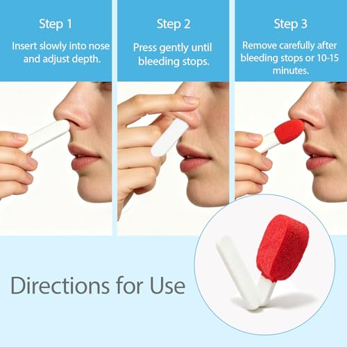 Nose Bleed Stopper Plugs for All Ages 10 Pack Compact 1.8x0.5x0.1in