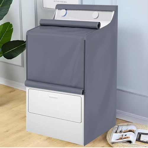 HYVAKUPPA 1 Pack Washer & Dryer Cover 420D PU Waterproof with Zipper & Storage Bag (Grey) 29" W x 28" D x 43" H