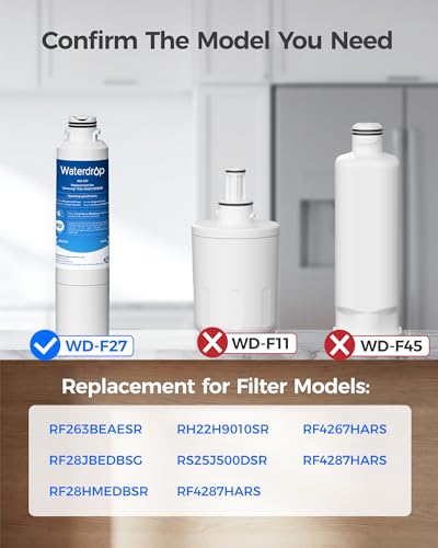 Waterdrop WD-F27 Replacement Water Filter 3 Pack for Samsung HAF-CIN/EXP, NSF Certified