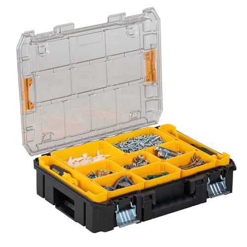 DEWALT TSTAK Small Parts and Screw Organizer Toolbox - 17.25"L x 13.25"W x 4.62"H, Removable Compartments
