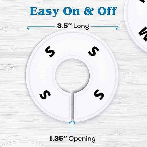 32 White Closet Dividers for Hanging Clothes ? Clothing Rack Dividers with Printed Sizes