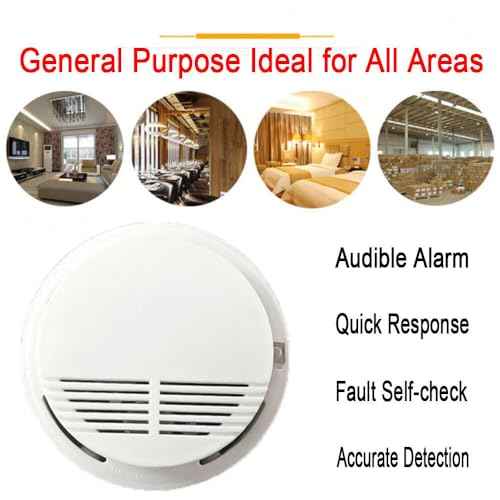Smoke Alarm detectors are Used in Household Kitchens or Offices to detect Gas Alarms (1-Pack)