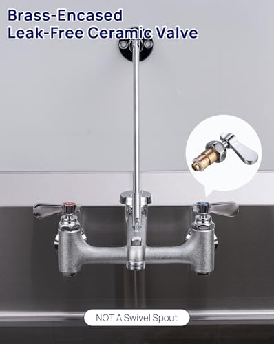 Sepaitek Standard Style Commercial Mop Sink Wall Faucet with Vacuum Breaker