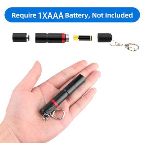 3 Pack Small Mini LED Keychain Flashlight, Single Mode AAA Battery Flashlights Portable Bulk EDC (Everyday Carry) Pen Flash Light, Key Chain Pen Flashlights for Work, Emergency, Pocket