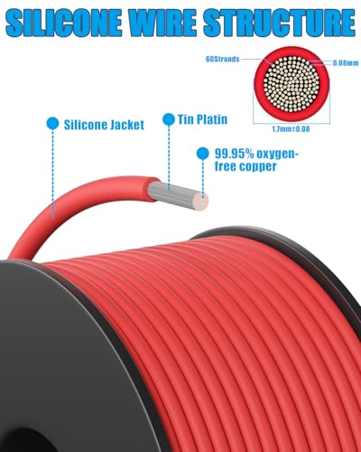 ENERJOUR 22AWG-6C Silicone Wire Spool 26FT Each, 6 Colors, 156FT Total, Flexible Electrical Cable