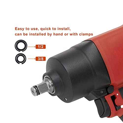 (5+5 Sets) 3/8" & 1/2" Impact Wrench Retainer Rings with O-ring, Fit For Electric/Pneumatic Wrench, Including Anvil Retaining Ring Install Tool