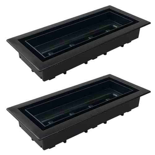 Fittes Framed Floor Vent [Lite], Minimalist ABS Plastic HVAC Air Return Register Cover, Customizable Modern Airflow Solution for Home Floor, Easy 15-Min DIY Install ? 4"x10" ? Matte Black ? 2 Pack