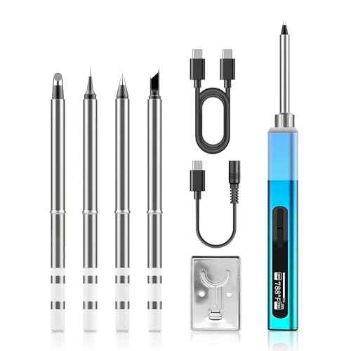 Soldering Iron Kit, 96W USB-C Soldering Iron, 8S Heat Up Adjustable Temp 176¡ÆF-788¡ÆF with 5 Soldering Iron Tips, Pencil Soldering Iron Support PD/QC/DC Power Supply for Electronics Repair