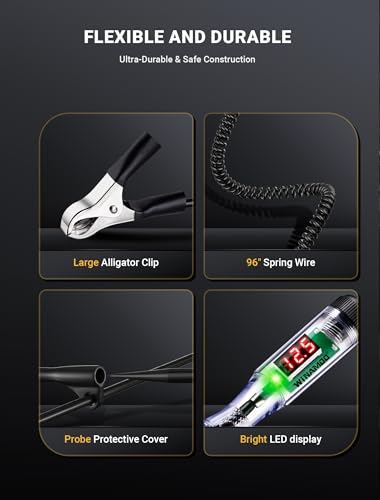WINAMOO 3V-48V Automotive Digital Voltage Tester with LED Display & Polarity Indicator
