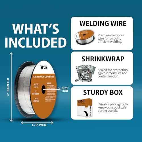 (2 Pack) PGN Flux Core Wire .030 - E71T-11 .030 Inch, 2 Pound Spool - Gasless Mild Steel Welding Wire with Low Splatter - For All Position Arc Welding
