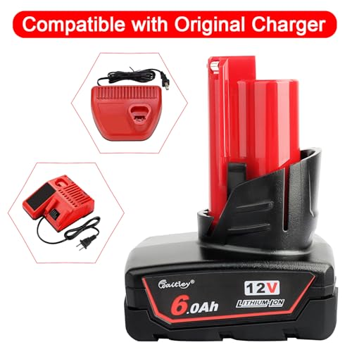 Waitley 12V 6A Replacement Battery for Milwaukee Power Tools – Extended Runtime