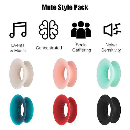 12pcs Earplugs Mute Style Pack for Earplugs, Quiet Ear Plugs Accessories for Extra 5 dB Noise Reduction Earplugs for Engage Experience Earplugs Quiet forJourney Home Office Library
