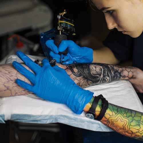 SereneLife Large Size Nitrile Disposable Latex & Powder Free Gloves - Great for Kitchens, Food Handling & Cleaning Supplies - Soft & Comfortable fit - Vinyl & Nitrile blend - 100 Pack