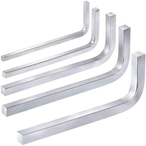 5pcs Square Head Wrench Set, L Shaped Square Key Screwdriver Kit, Chromium Vanadium Steel Square Head Allen Wrench for Pocket Hole Screws- 3mm 4mm 5mm 6mm 7mm