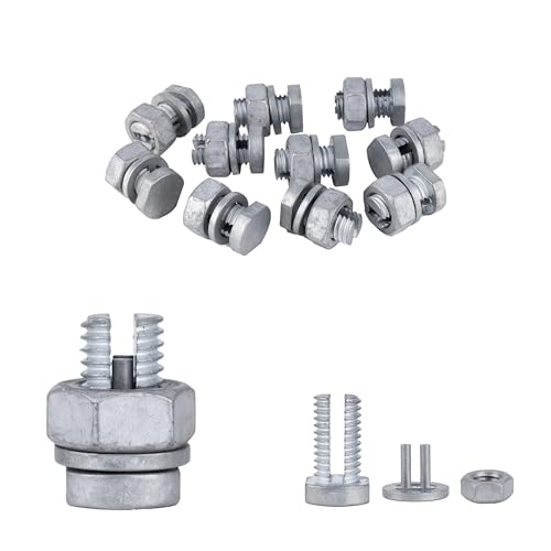 10 Pcs Galvanized Electric Fence Wire Connectors Split Bolt - Strong & Rust-Resistant
